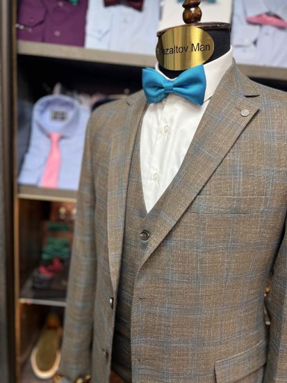 Костюм MAZALTOVMAN 3-ка Коричневый в клетку