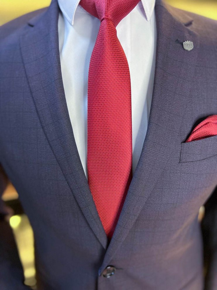 Костюм MAZALTOVMAN Premium 2-ка Бордовый в клетку