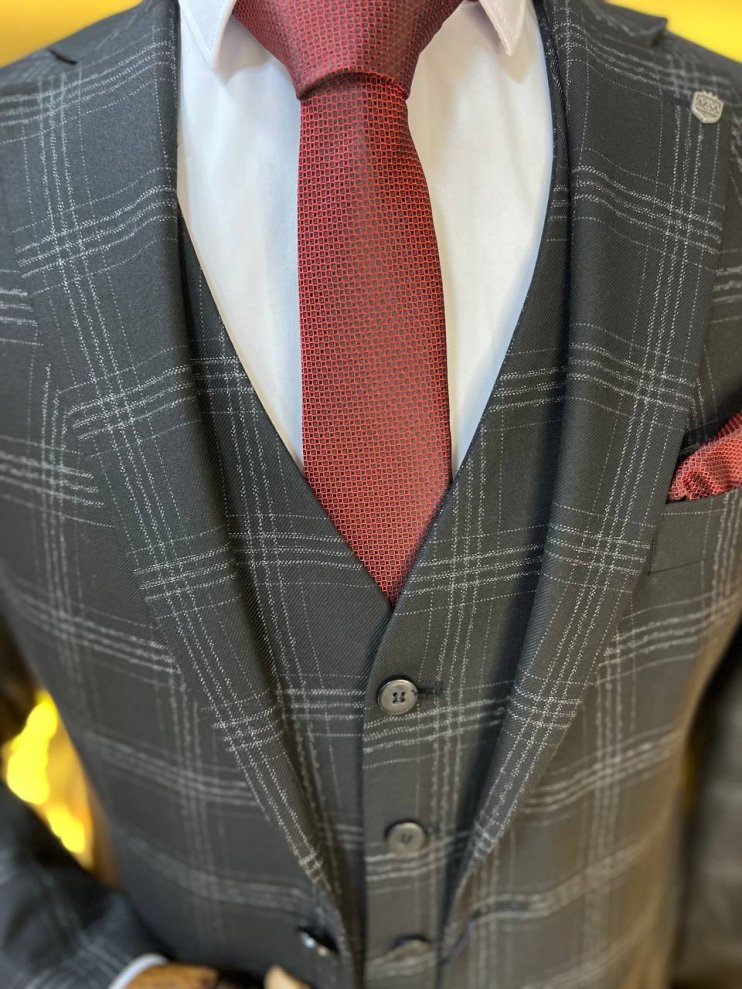 Костюм ZIG 3-ка Черный в клетку