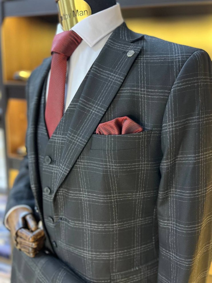 Костюм ZIG 3-ка Черный в клетку