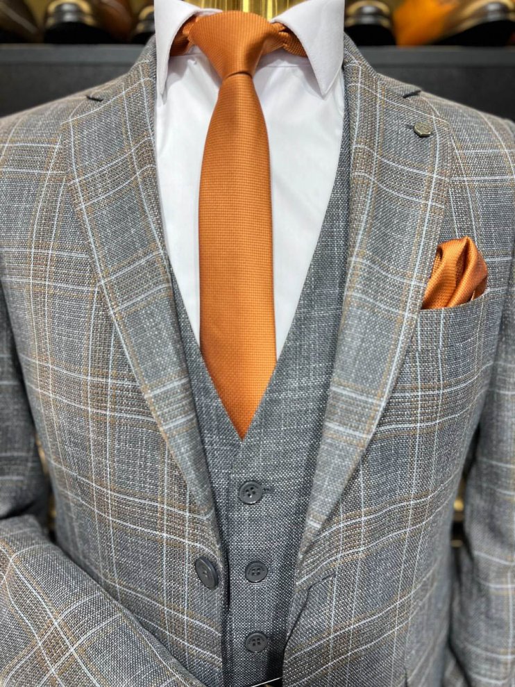 Костюм MAZALTOVMAN 3-ка Серый в клетку