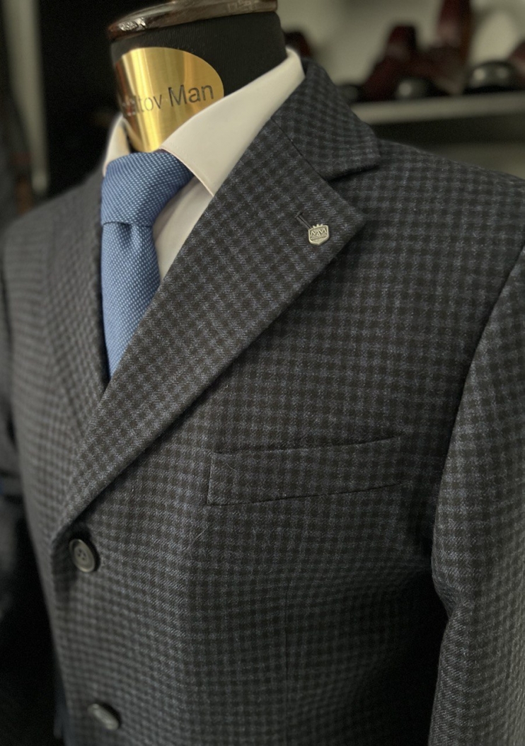 Пальто MAZALTOVMAN Синее в клетку FW