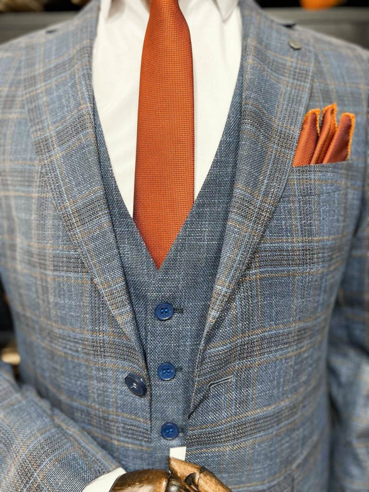 Костюм MAZALTOVMAN 3-ка Синий в клетку