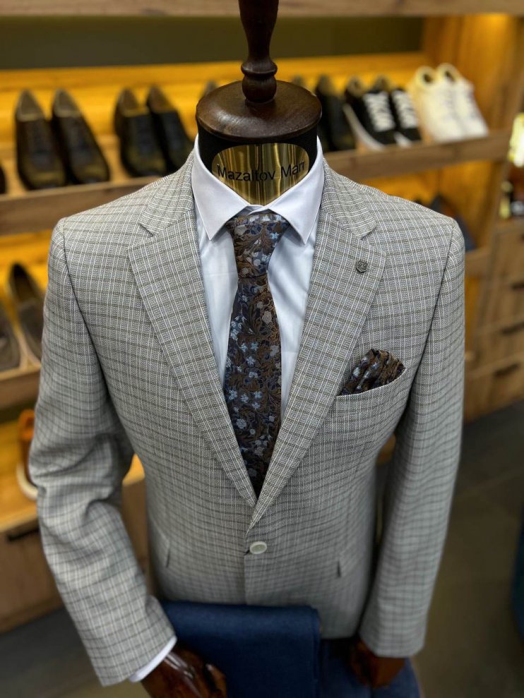 Пиджак DIR Бежевый в клетку