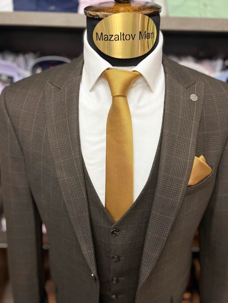 Костюм BEL 3-ка Коричневый в клетку