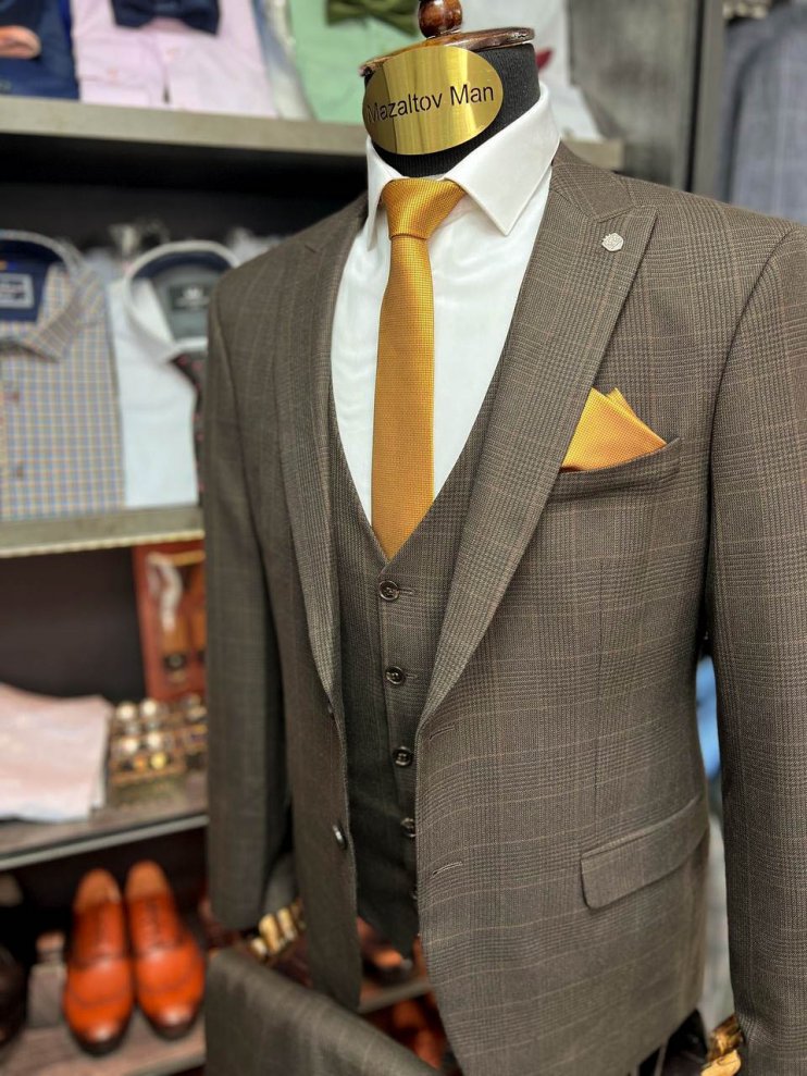 Костюм BEL 3-ка Коричневый в клетку