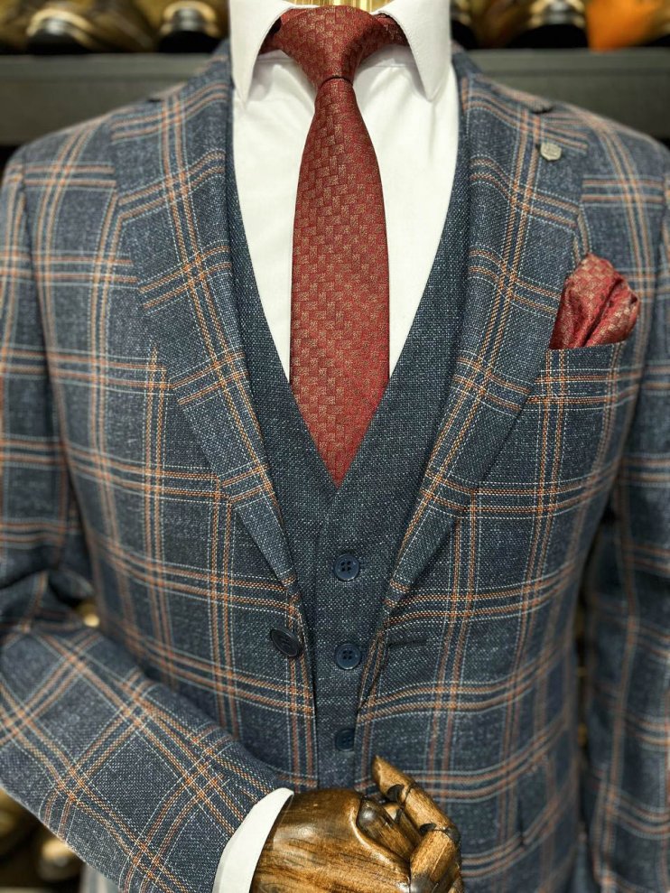 Костюм MAZALTOVMAN 3-ка Синий в клетку