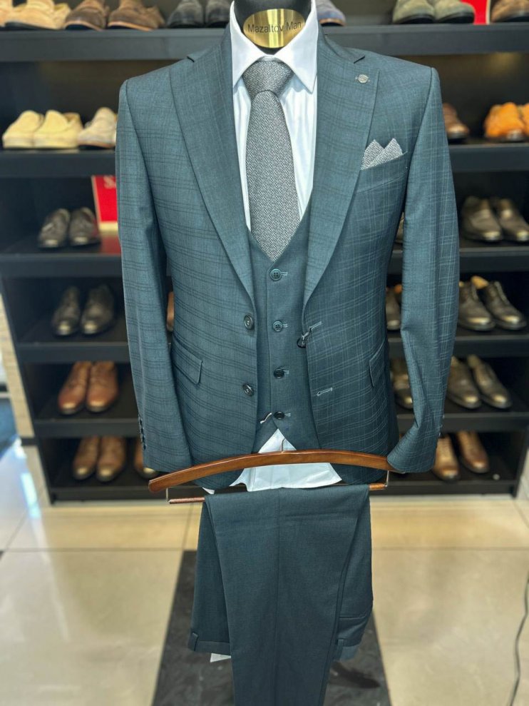 Костюм MAZALTOVMAN 3-ка Premium Зеленый в клетку