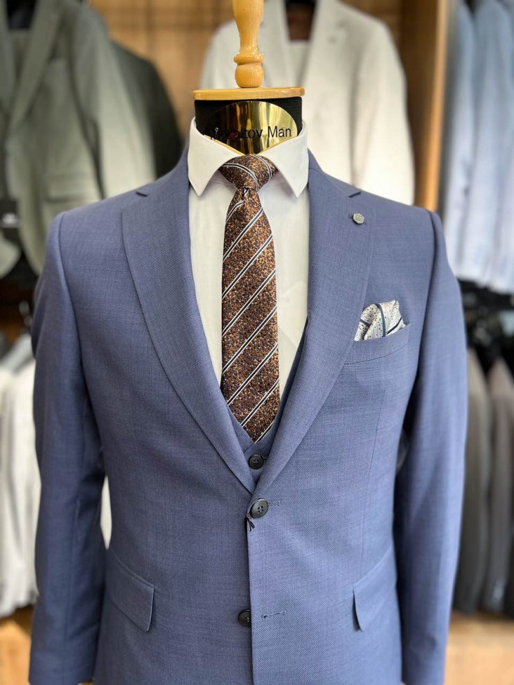 Костюм MAZALTOVMAN 3-ка Premium Синий фактурный