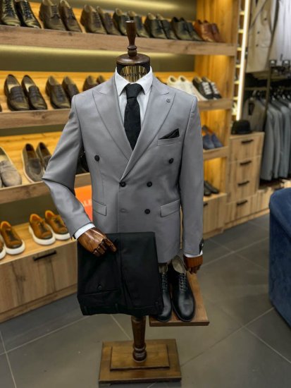 Костюм MAZALTOVMAN 2-ка Premium Серый двубортный
