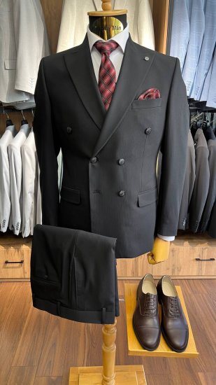 Костюм MAZALTOVMAN 2-ка Двубортный Premium Черный в полоску