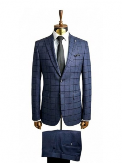 Костюм MAZALTOVMAN 2-ка Premium Темно-синий в клетку