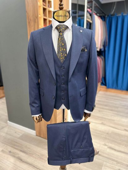 Костюм MAZALTOVMAN 3-ка Premium Синий фактурный