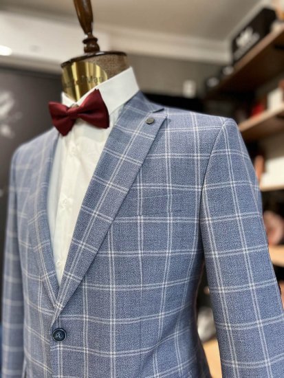 Костюм MAZALTOVMAN 2-ка Premium Голубой в клетку