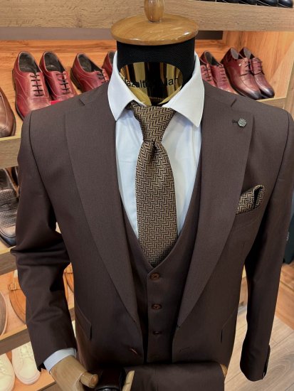 Костюм MAZALTOVMAN 3-ка Premium Коричневый фактурный