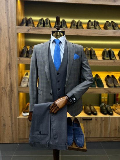 Костюм MAZALTOVMAN 3-ка VIP Premium Серый в клетку