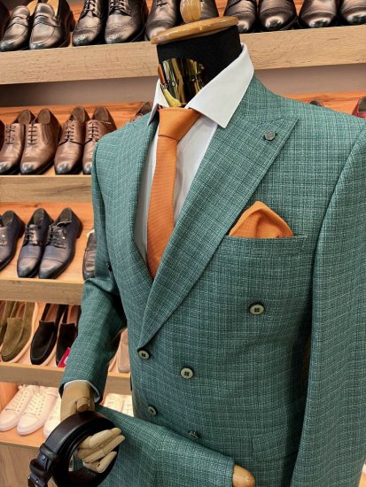 Костюм MAZALTOVMAN 2-ка Premium Зеленый двубортный