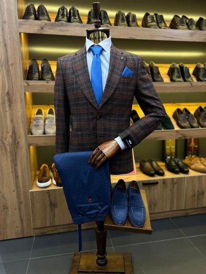 Пиджак MAZALTOVMAN Premium Оранжевый в клетку кэжуал